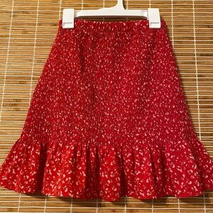 Lily Rose Vibrant Red A-Line Skirt